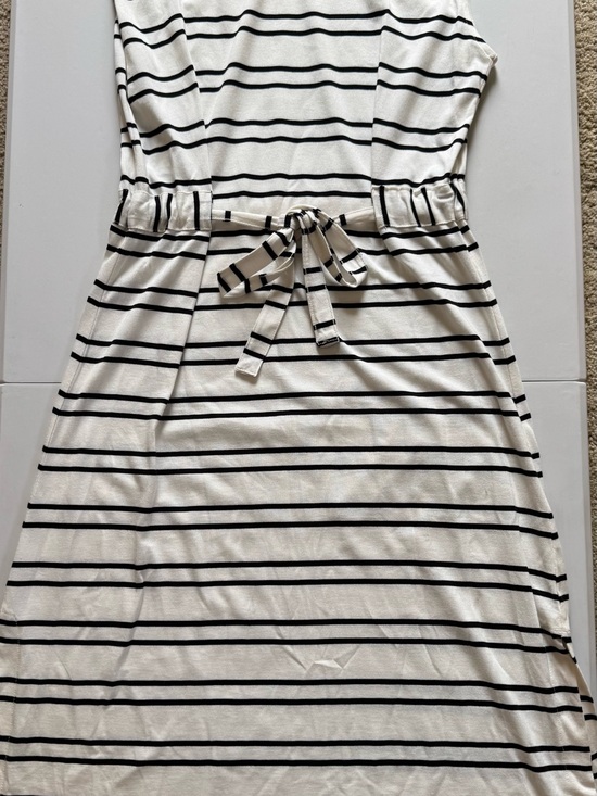 Sonoma Dresses & Skirts - Sonoma Striped Tie-Waist Midi Dress in White and Black Stripes T-Shirt Small S